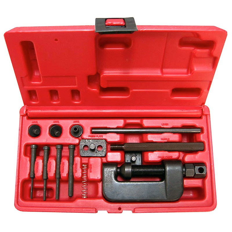 SCITOO 13 unids cortador de cadena de accionamiento, kit de herramientas de  remache con pasadores de cadena, pasador de remache, ajuste de resorte