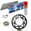 Kit de Transmision DID 520ZVMX ULTRALIGERO Super Reforzado GRIS ACERO APRILIA RSV4 1000 R Conversion 520 Ultralight 11-15 