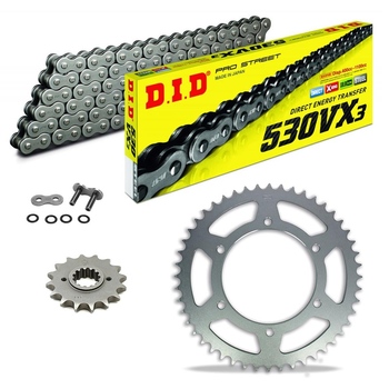 Sprockets & Chain Kit DID 530VX3 Steel Grey HONDA VFR 750 RC24 86-89 