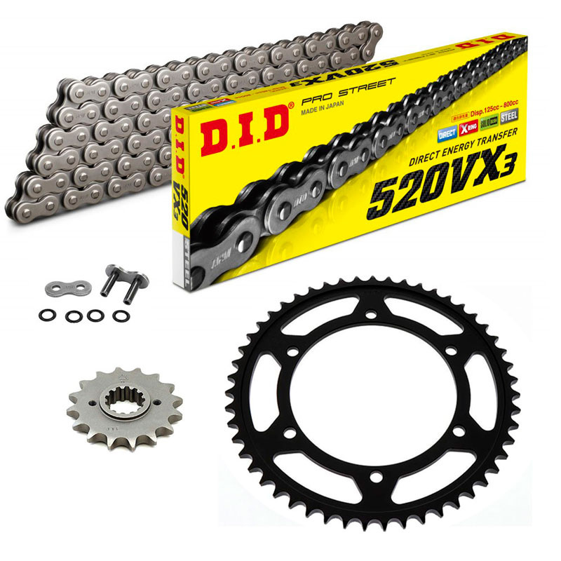 KIT DE TRANSMISION DID 520VX3 GRIS ACERO HONDA X ADV 750 17-25 