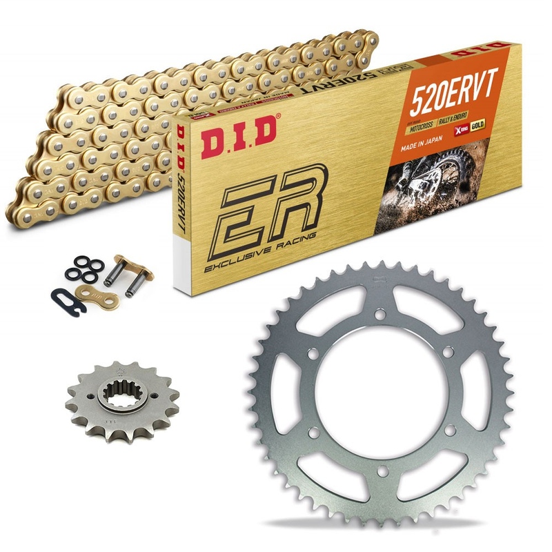 Sprockets & Chain Kit DID 520ERVT Gold KTM EXC 400 01-11 