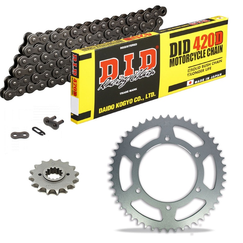 Sprockets & Chain Kit DID 420D Steel Grey KAWASAKI KX 80 T1-T7 91-97 