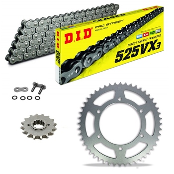 Sprockets & Chain Kit DID 525VX3 Steel Grey TRIUMPH Speed Four 600 03-05 