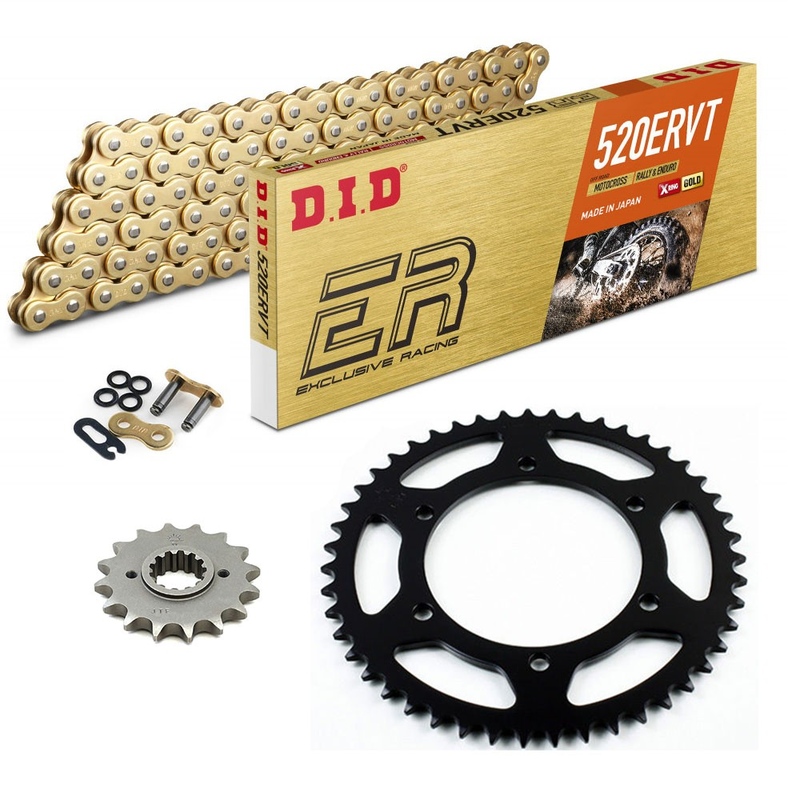 KIT DE TRANSMISION DID 520ERVT Enduro/Trail Reforzado ORO SUZUKI DR 200 86-91 