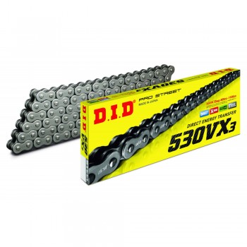 CADENA DID 530 VX3 con X-RING Gris Acero