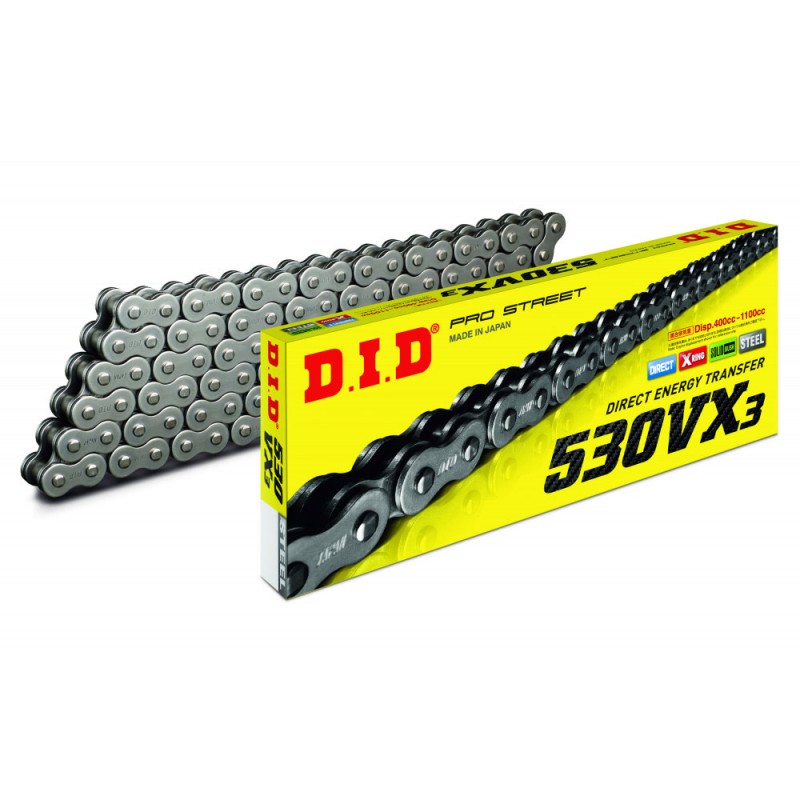 DID CHAIN 530 VX3 with X-RING Steel Gray