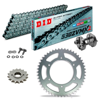 Sprockets & Chain Kit DID 530ZVM-X2 Steel Grey CAGIVA Grand Canyon 900 99 Free Riveter
