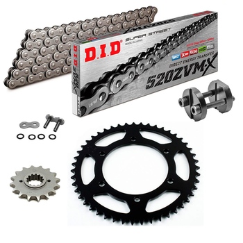 Sprockets & Chain Kit DID 520ZVM-X Steel Grey CAGIVA Mito 125 SP 525 08-10 Free Riveter!