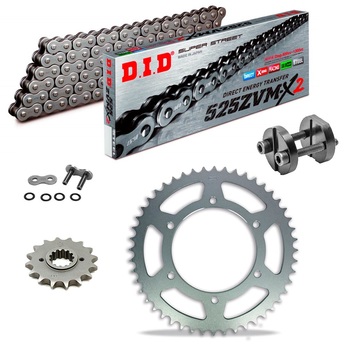 KIT DE TRANSMISION DID 525ZVM-X2 Super Reforzado GRIS ACERO SUZUKI V-Strom DL 1000 14-20