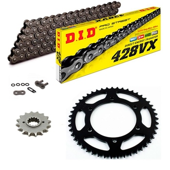 KIT DE TRANSMISION DID 428VX GRIS ACERO Reforzado DAELIM Roadwin 125 Fi VJF125 R 08-18