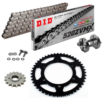 KIT DE TRANSMISION DID 520 ZVM-X Gris Acero Super Reforzado SUZUKI Intruder 250 VL 00-07 Remachadora Gratis!