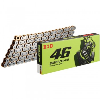 CADENA DID 525 DID VR46 con X-RING Plata/Oro