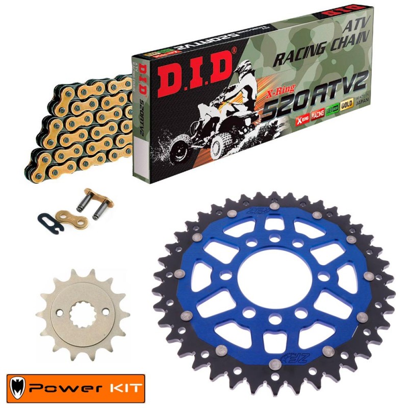 KIT DE CADENA SUZUKI LTZ 400 Quadsport 03-08 Power Kit ATV Racing Corona Dual Azul