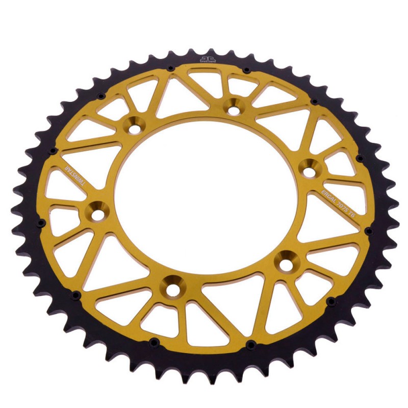 Rear Sprocket JT TWINSTAR 520 KAWASAKI KX 125 / 250 / 450 / 500 Gold