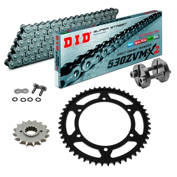 KIT DE TRANSMISION DID 530ZVM-X2  Super Reforzado GRIS ACERO TRIUMPH Speed Triple S 1050 16-21 REMACHADORA GRATIS!