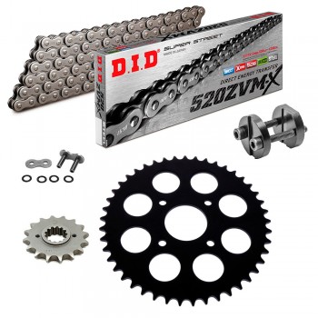Sprockets & Chain Kit DID 520 ZVM-X Steel Grey KTM Duke 125 11-13 Free Riveter!