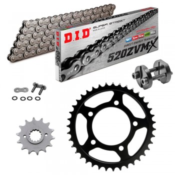 Sprockets & Chain Kit DID 520 ZVM-X Steel Grey SUZUKI GS 500 F 04-10 Free Riveter!