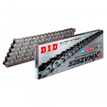 CADENA DID 525 ZVM-X2 con X-RING Gris Acero