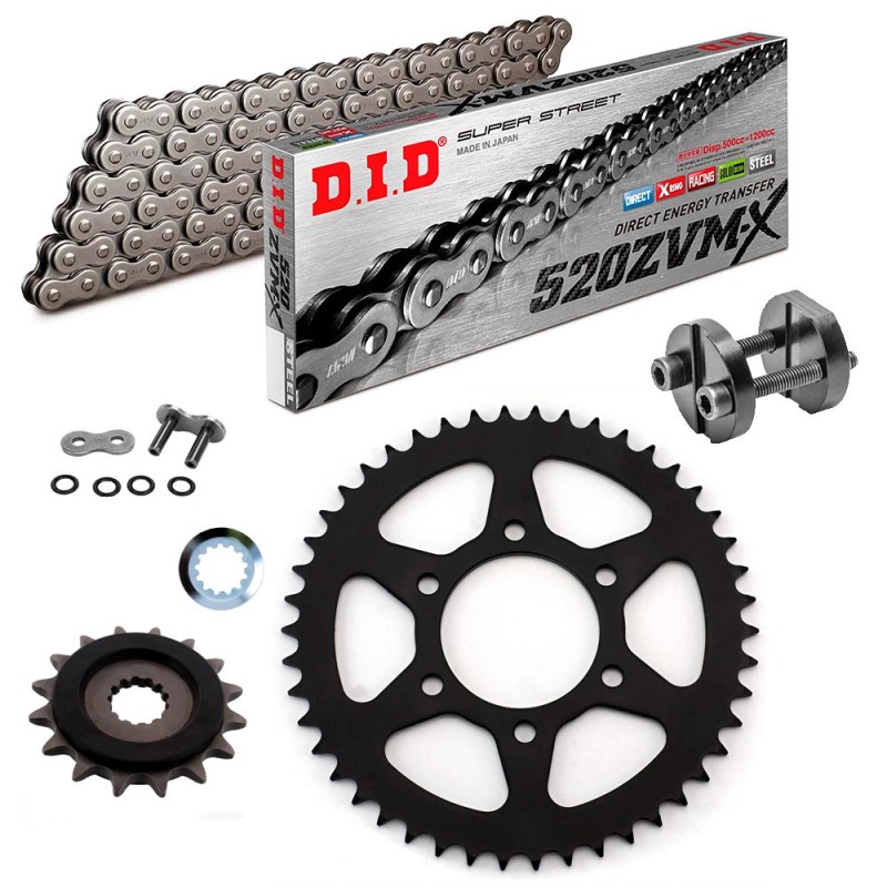 KIT DE TRANSMISION DID 520 ZVM-X Gris Acero Super Reforzado  KAWASAKI Versys 650 KLE 07-25 Remachadora Gratis!