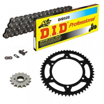 KIT DE TRANSMISION DID 520 ECONÓMICO GRIS ACERO HONDA CB 500 F 13-21 