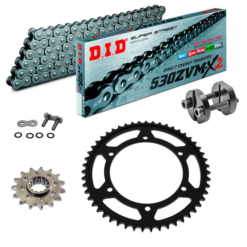 KIT DE TRANSMISION DID 530ZVM-X2 Super Reforzado GRIS ACERO Harley Davidson Pan America 1250 21-25 REMACHADORA GRATIS!