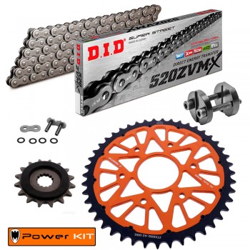 Kit de Cadena DID KTM Adventure 390 2020-2024 Power Kit Gris acero Remachadora Gratis!