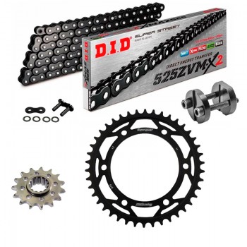 Sprockets & Chain Kit DID 525ZVM-X2 Supersprox Black KTM Super Adventure 1390 24-26 Free Riveter 