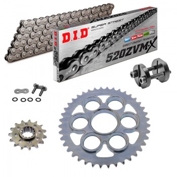 KIT DE TRANSMISION DID 520 ZVM-X Super Reforzado GRIS ACERO Ducati Supersport 950 19-25 REMACHADORA GRATIS!