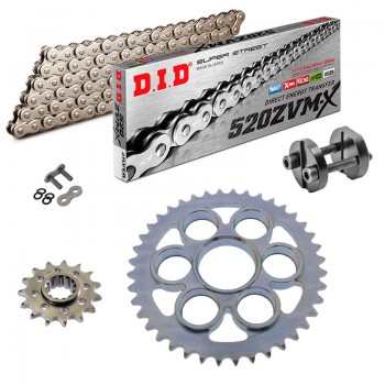 Sprockets & Chain Kit DID 520 ZVM-X Steel Grey Ducati Supersport 950 S 19-25 Free Riveter!