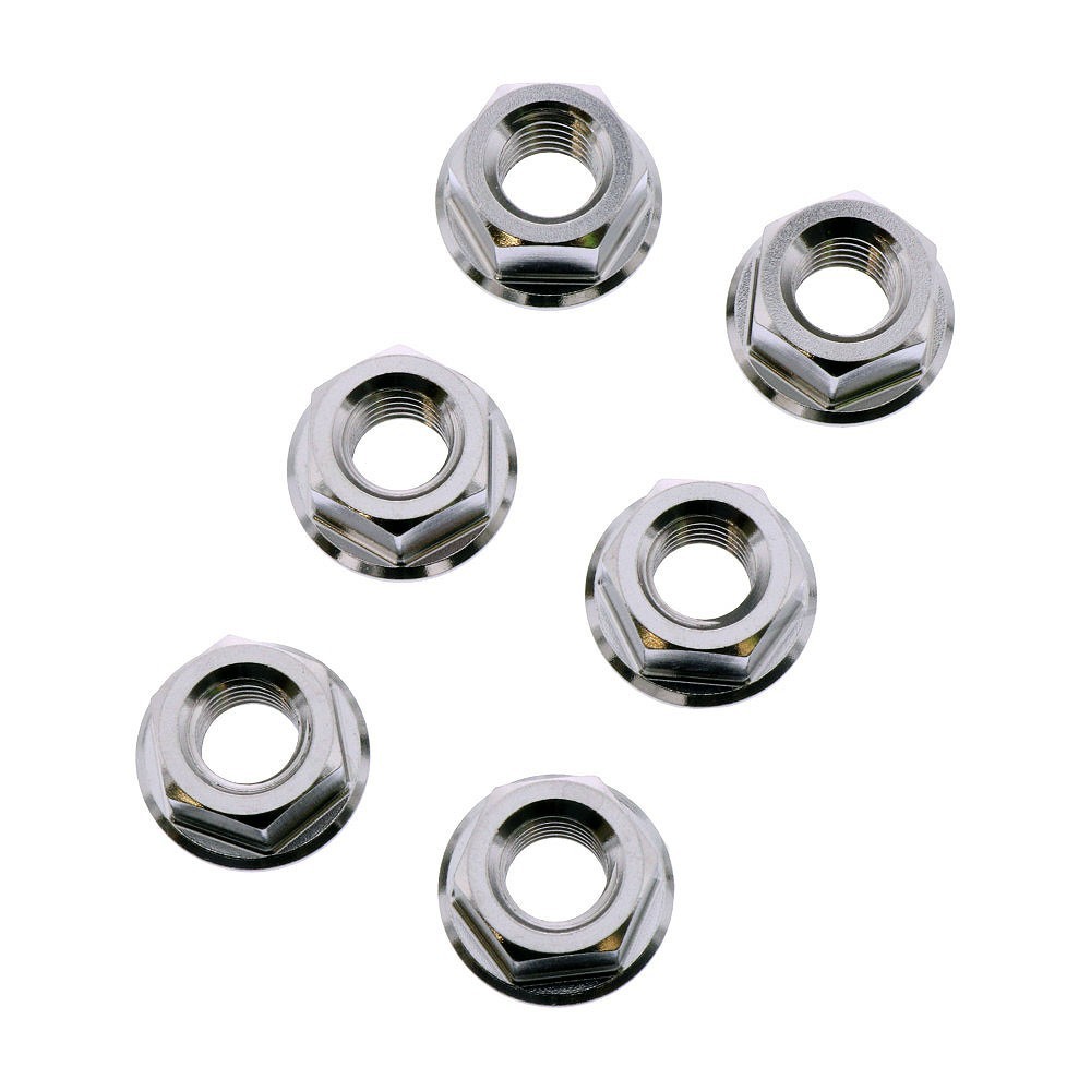 Rear Sprocket Stainless Steel Nut Set M8X1.25MM (6) Silver (3557)
