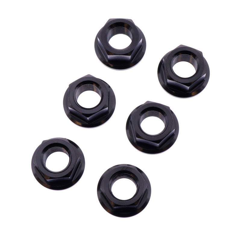 Rear Sprocket Stainless Steel Nut Set M10X1.25MM (6) Black (3560)